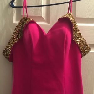 Fuchsia Prom Gown Dress Custom Made Size 6